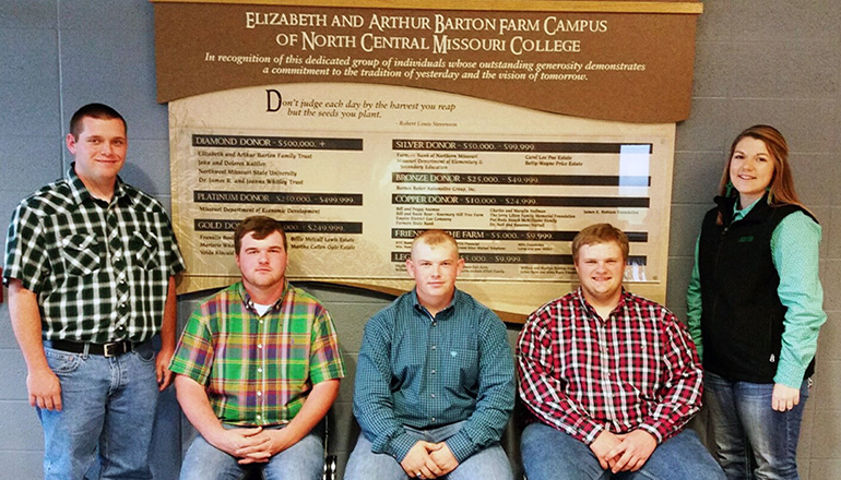 (l-r) Andrew George, Jacob Butler, Stetson Klise, Cole Wolf and Katie Blanchard.