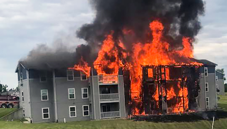 Video: Fire destroys apartment complex east of Princeton