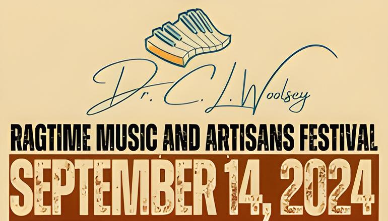 CL Woolsey Ragtime Music and artisans festival header graphic