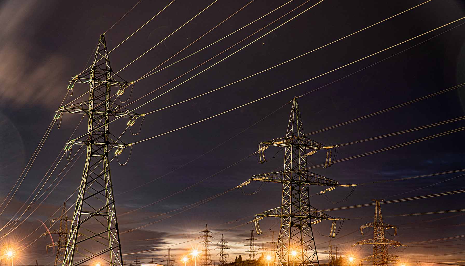 Power grid or Field with power lines