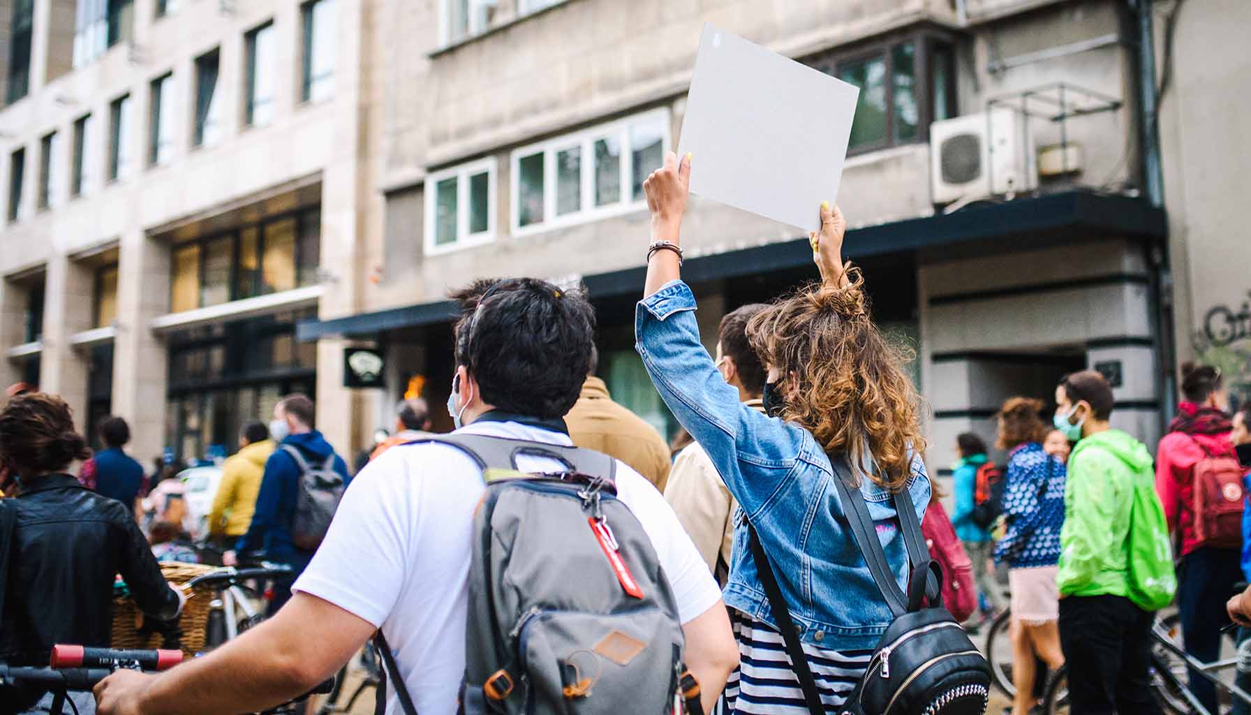 College students at protest